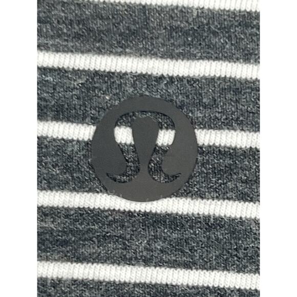 LULULEMON ESTIM 6 8 M Emerald Long Sleeve Modern Stripe Heathered Black White - Picture 5 of 6